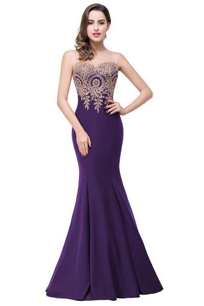 Purple Long Bridesmaid Dress - TeresaCollections