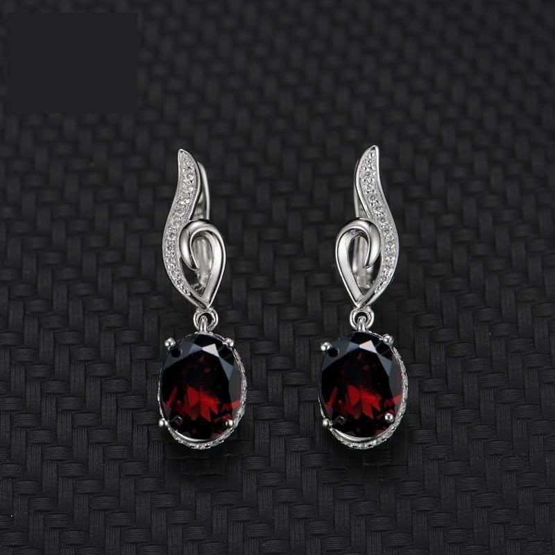 2019 New Style Garnet Gemstone 925 Sterling Silver Earrings - earrings