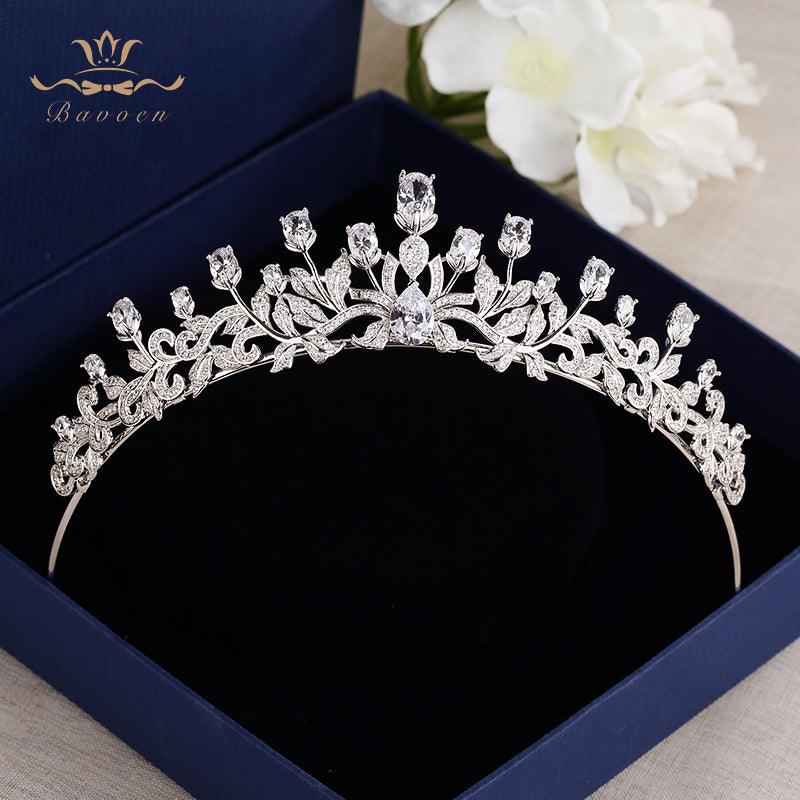 Clear Zircon Crystal Hairbands Wedding Tiara - TeresaCollections