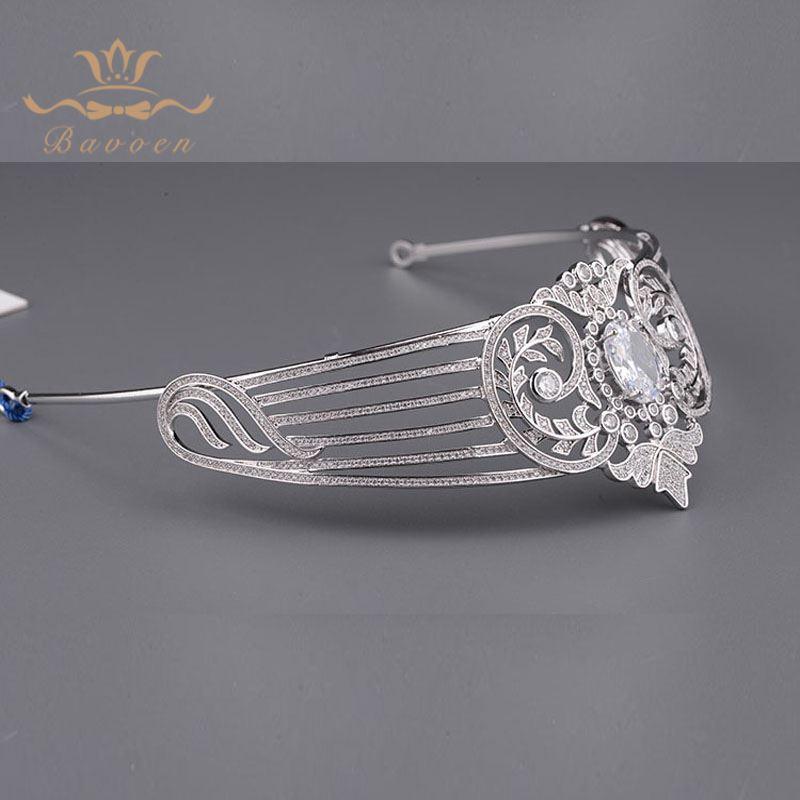 European Royal  Sparkling Zircon Bridal Wedding Tiara - TeresaCollections