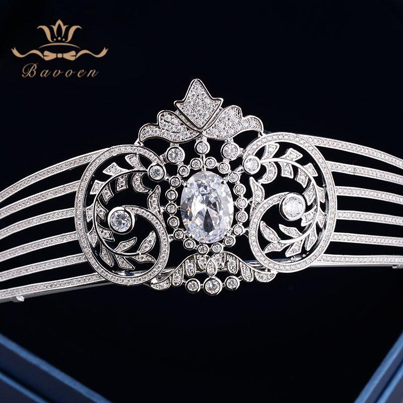 European Royal  Sparkling Zircon Bridal Wedding Tiara - TeresaCollections