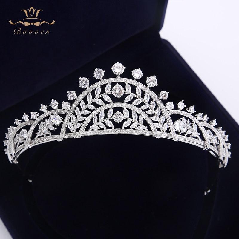 Plated Crystal Crowns  Zircon Brides Tiara - TeresaCollections