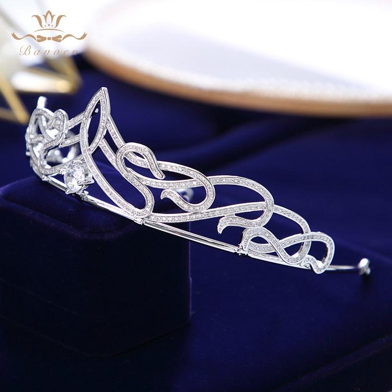 Bavoen Luxurious Sparkling Zircon Brides Tiara - TeresaCollections