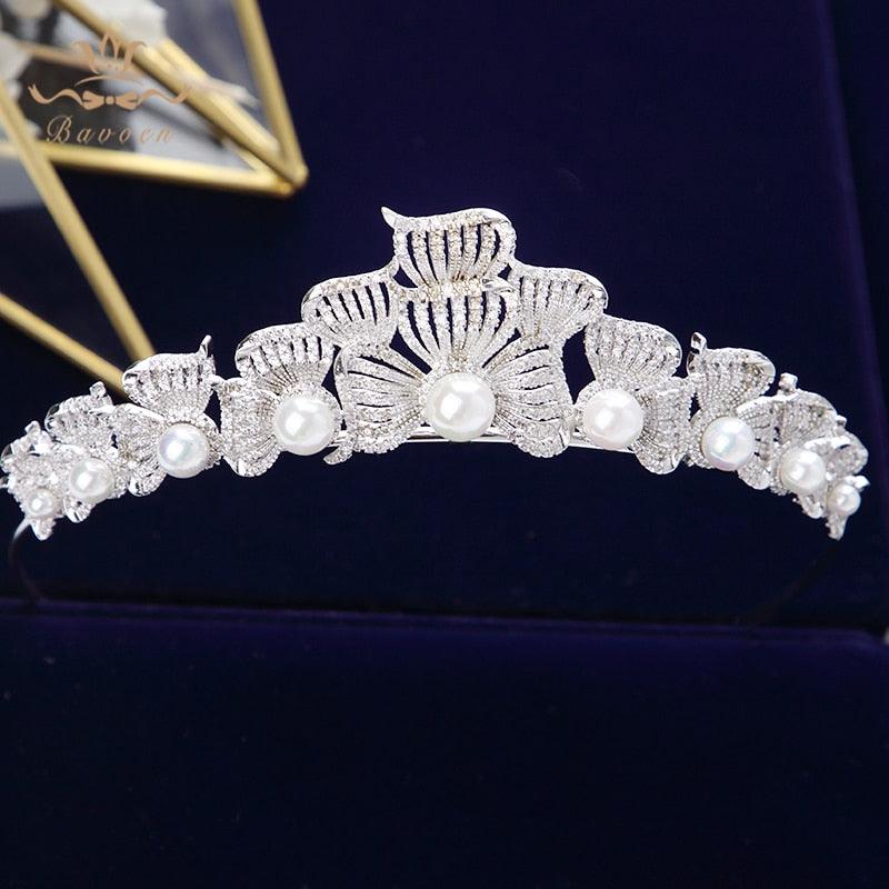 Royal Sparkling Zircon  Wedding Hair Tiara - TeresaCollections