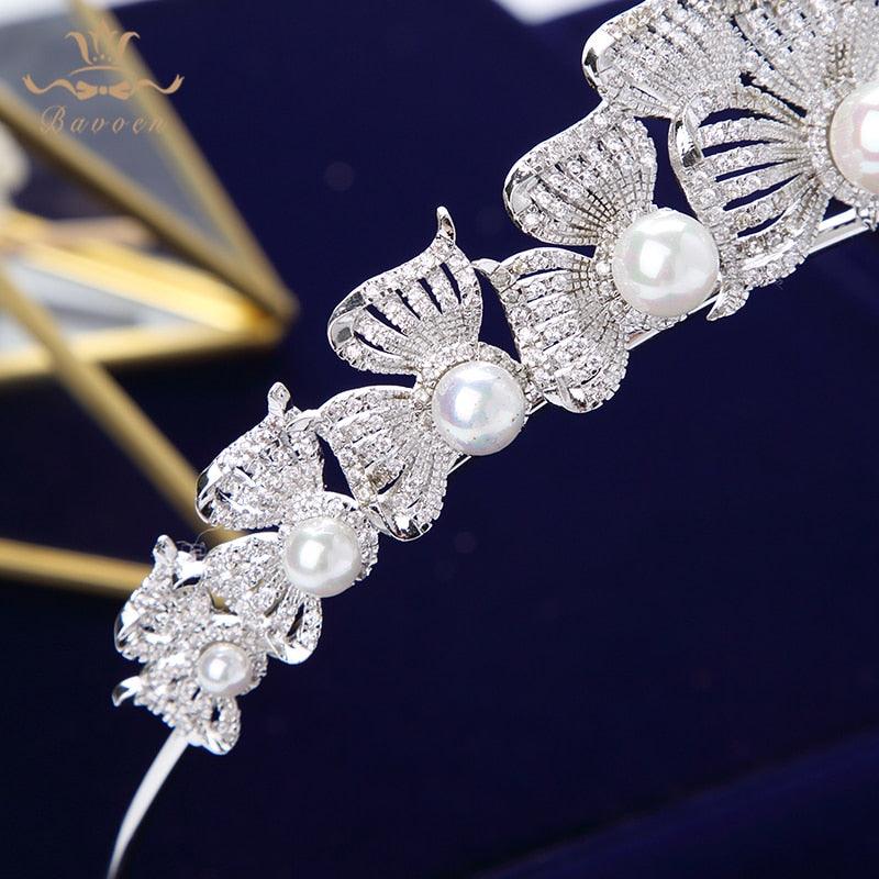 Royal Sparkling Zircon  Wedding Hair Tiara - TeresaCollections