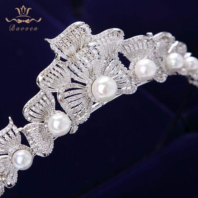 Royal Sparkling Zircon  Wedding Hair Tiara - TeresaCollections