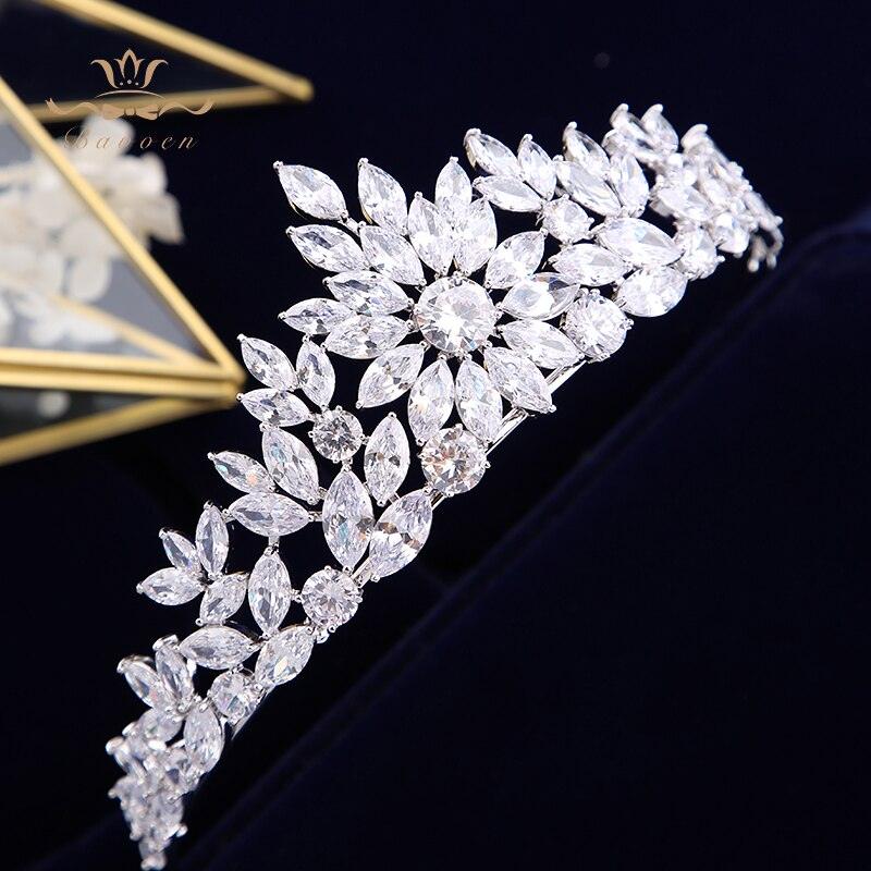 Zircon Crystal Wedding Tiara - TeresaCollections