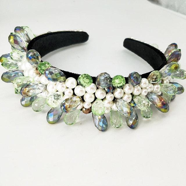 Beaded Luxury Rhinestone Headband - TeresaCollections