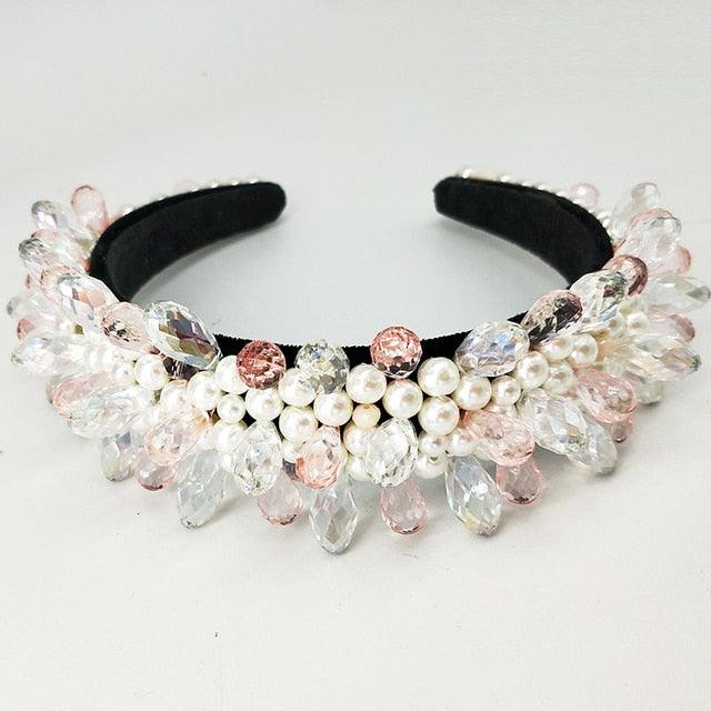 Beaded Luxury Rhinestone Headband - TeresaCollections