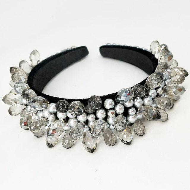 Beaded Luxury Rhinestone Headband - TeresaCollections