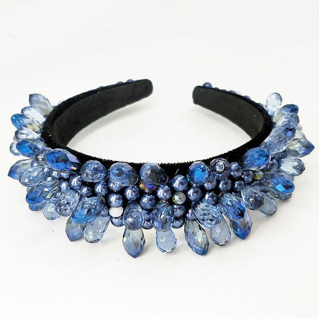 Beaded Luxury Rhinestone Headband - TeresaCollections