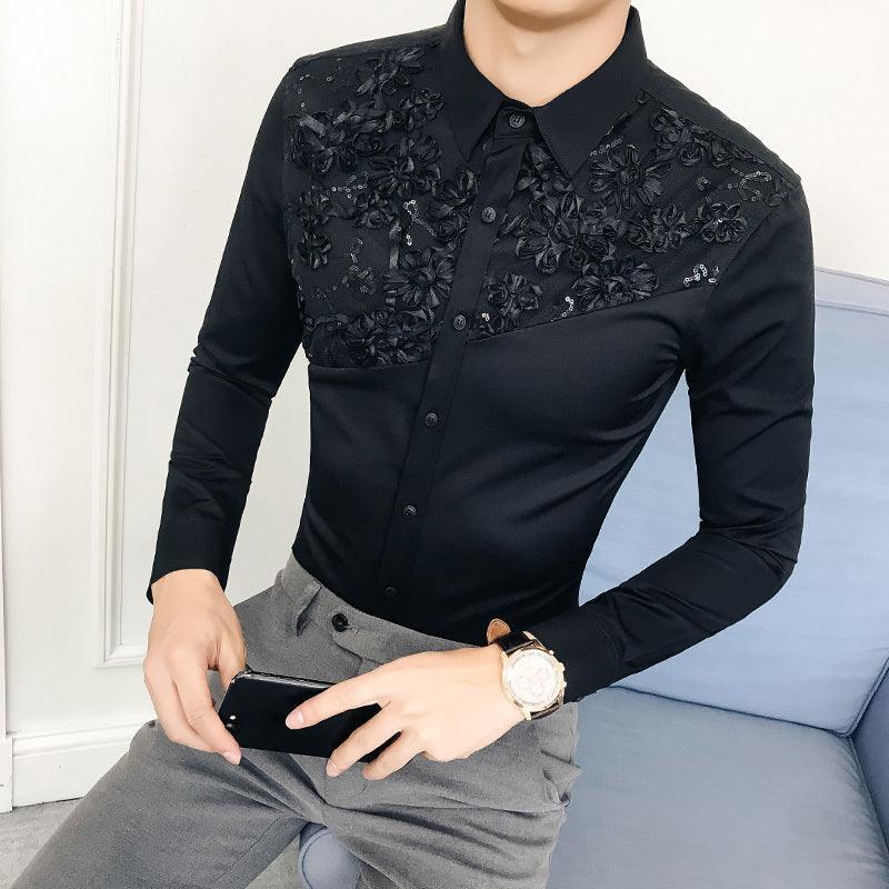 British Style Long Sleeve Shirt Lace Shirt - TeresaCollections