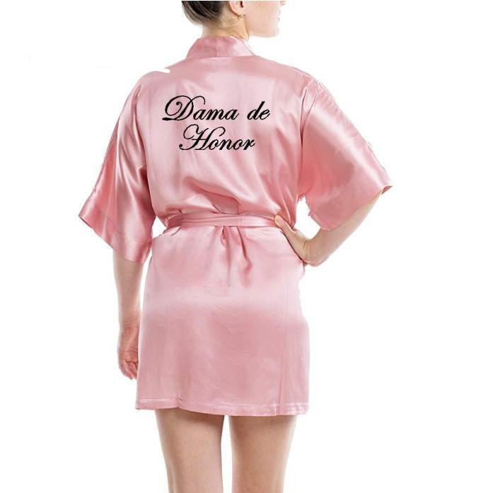 Bride kimono Satin Robe Bridal Bachelorette  Party - TeresaCollections
