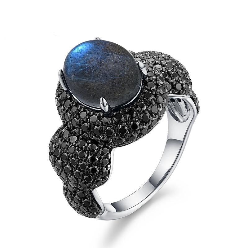 Blue Labradorite Moonstone Gemstone Ring - TeresaCollections