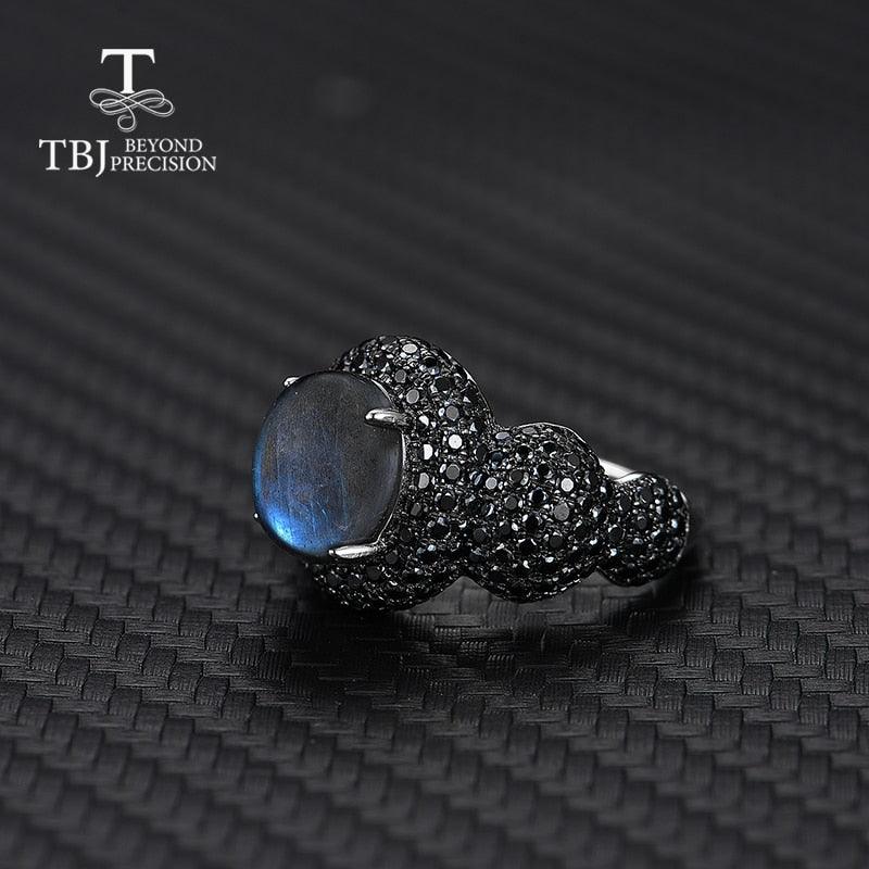 Blue Labradorite Moonstone Gemstone Ring - TeresaCollections