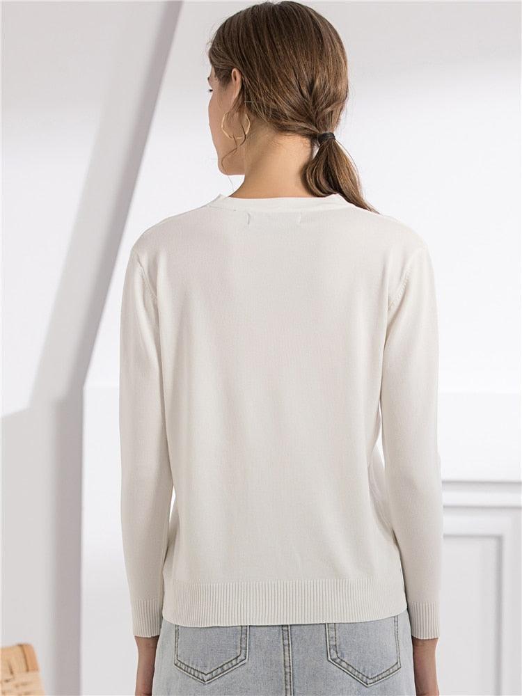 Knit Minimalist Elegant Slim Sweater Top - TeresaCollections