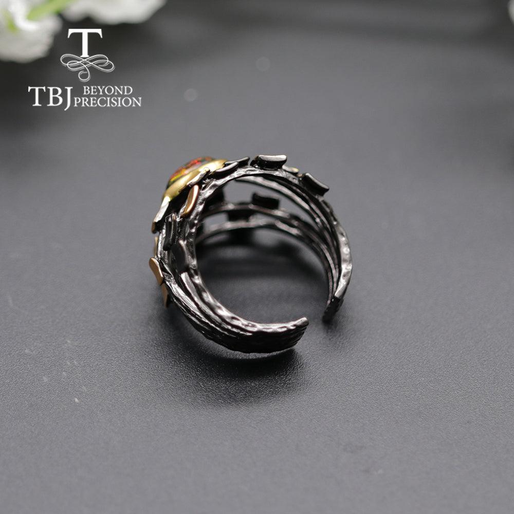 Designer Natural Black Opal Rings - TeresaCollections