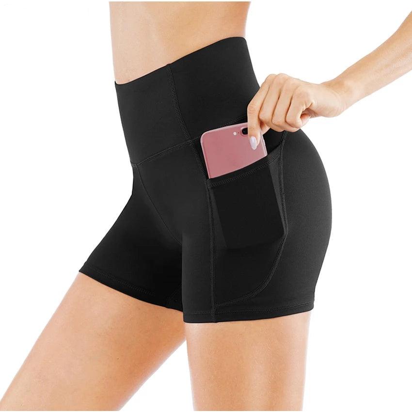 Fit High Waist Athletic Yoga Shorts - TeresaCollections