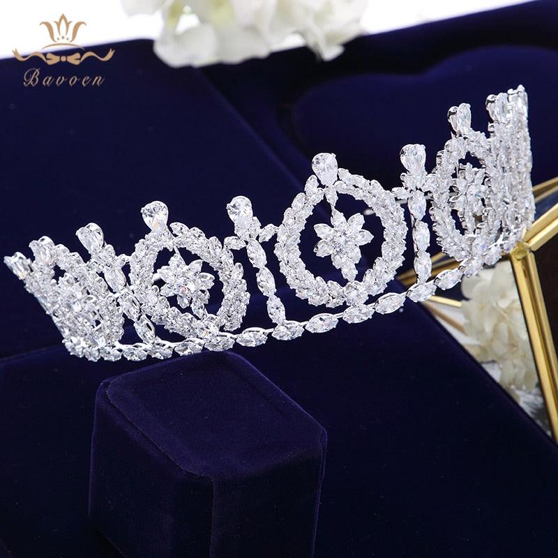 Elegant Royal Cubic Zircon Wedding Tiaras - TeresaCollections