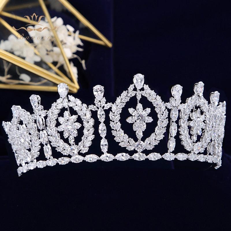 Elegant Royal Cubic Zircon Wedding Tiaras - TeresaCollections