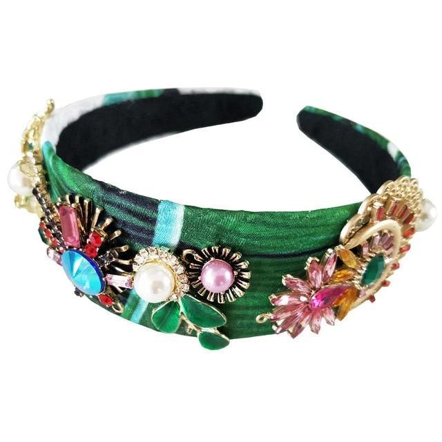 European Handmade Green Coconut Tree Headband Hair Accessories - TeresaCollections