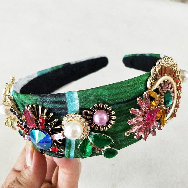 European Handmade Green Coconut Tree Headband Hair Accessories - TeresaCollections