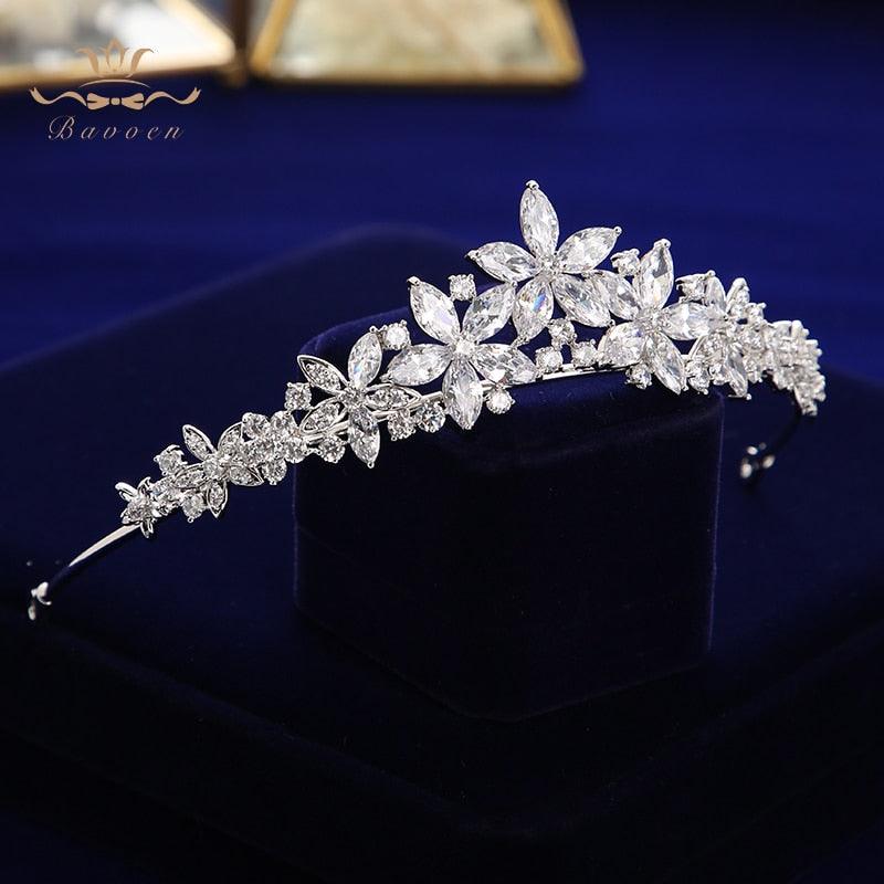 European Sparkling Full Zircon Bridal Tiaras - TeresaCollections