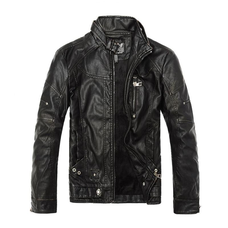 Warm Men Motorcycle Leather Jacket - TeresaCollections