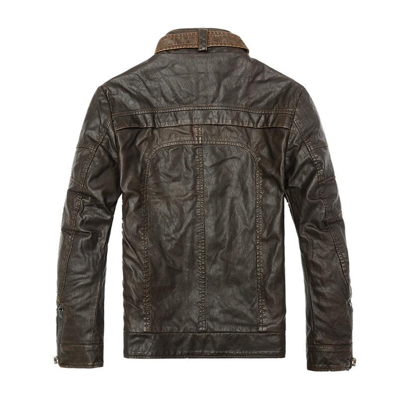 Warm Men Motorcycle Leather Jacket - TeresaCollections