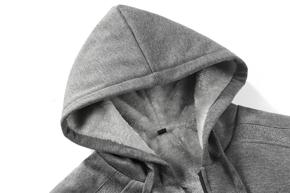 Gray Mens Hooded Sweatshirts - TeresaCollections