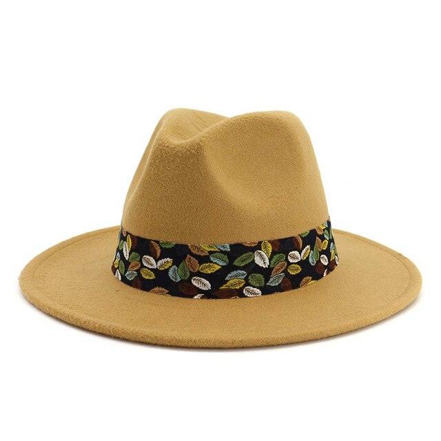 Wool Flat Brim Panama Style Gentleman Hat - TeresaCollections