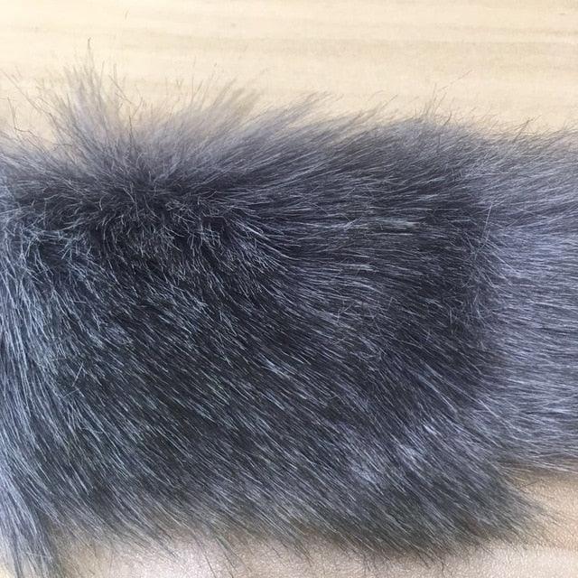 Casual Warm Slim Sleeveless Long Faux Fox Fur Jacket - TeresaCollections