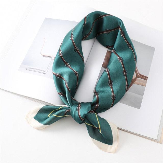 Silk Neck Square Hair Scarf - TeresaCollections