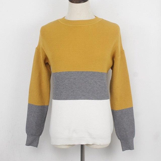 Colorblock Pullover Sweater - TeresaCollections