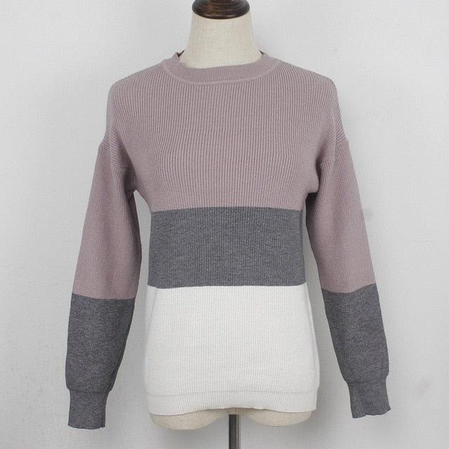 Colorblock Pullover Sweater - TeresaCollections