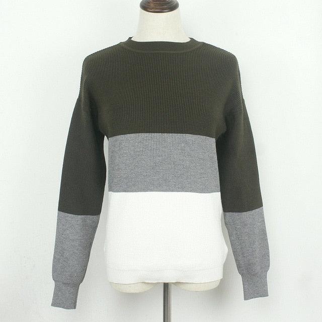 Colorblock Pullover Sweater - TeresaCollections