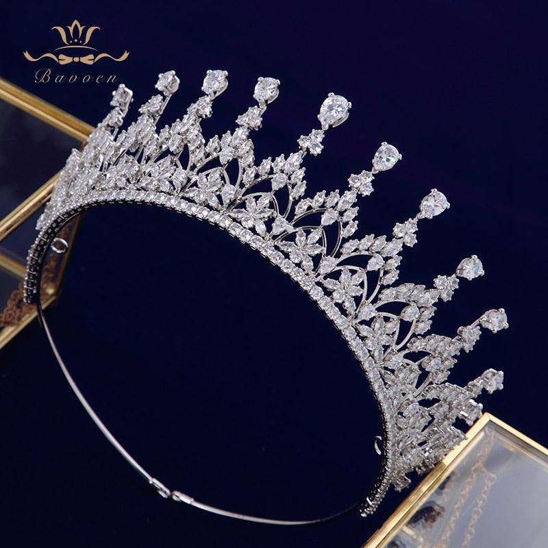 Gorgeous Full Zircon Crystal Tiara - TeresaCollections