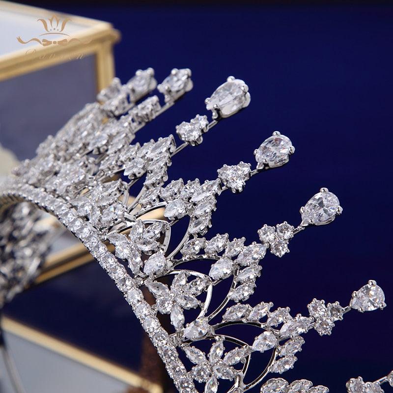 Gorgeous Full Zircon Crystal Tiara - TeresaCollections