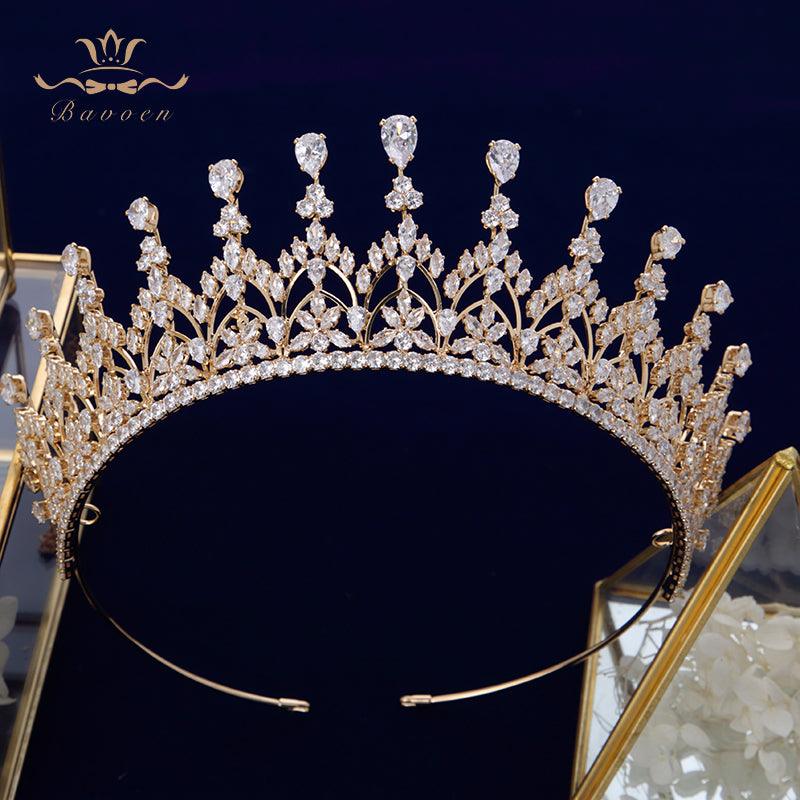 Gorgeous Full Zircon Crystal Tiara - TeresaCollections