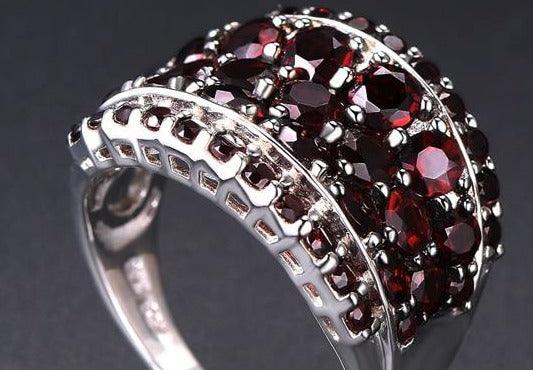 Red Garnet Pomegranate Rings - TeresaCollections