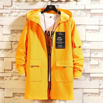 Men's Long Coat Men Hooded Jackets Windbreaker - TeresaCollections