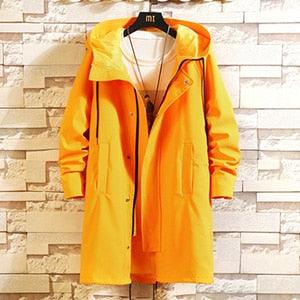 Men's Long Coat Men Hooded Jackets Windbreaker - TeresaCollections