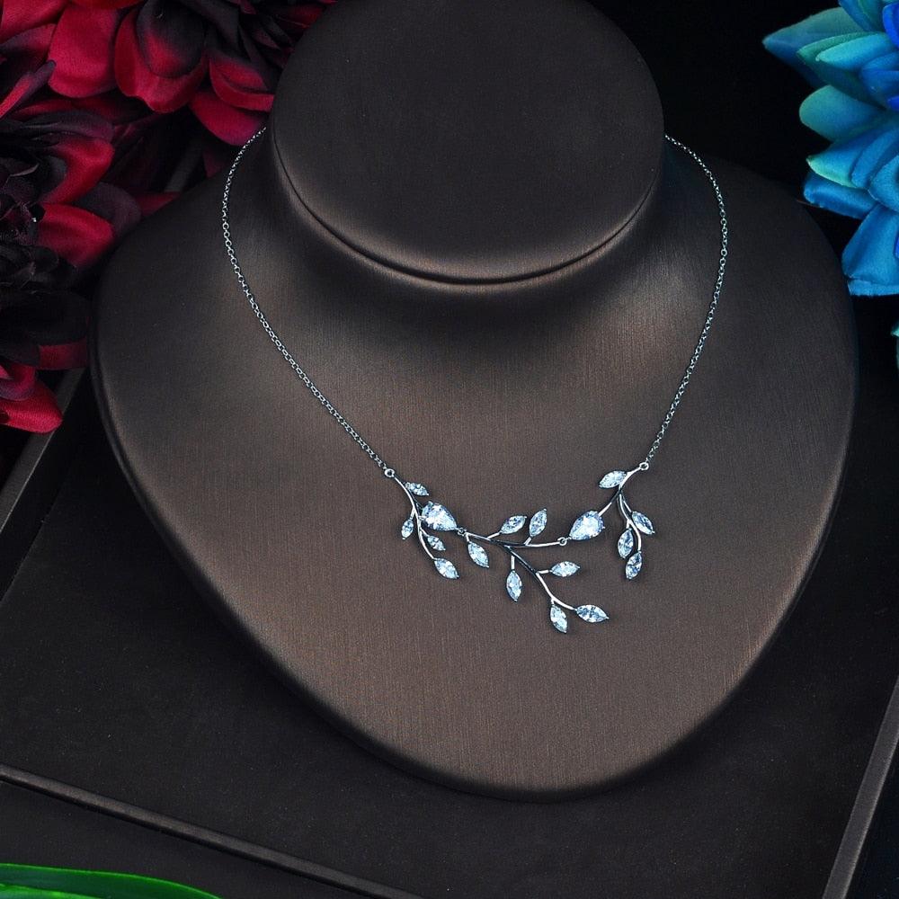 Elegant Leaf Shape Bridal Jewelry Sets - TeresaCollections