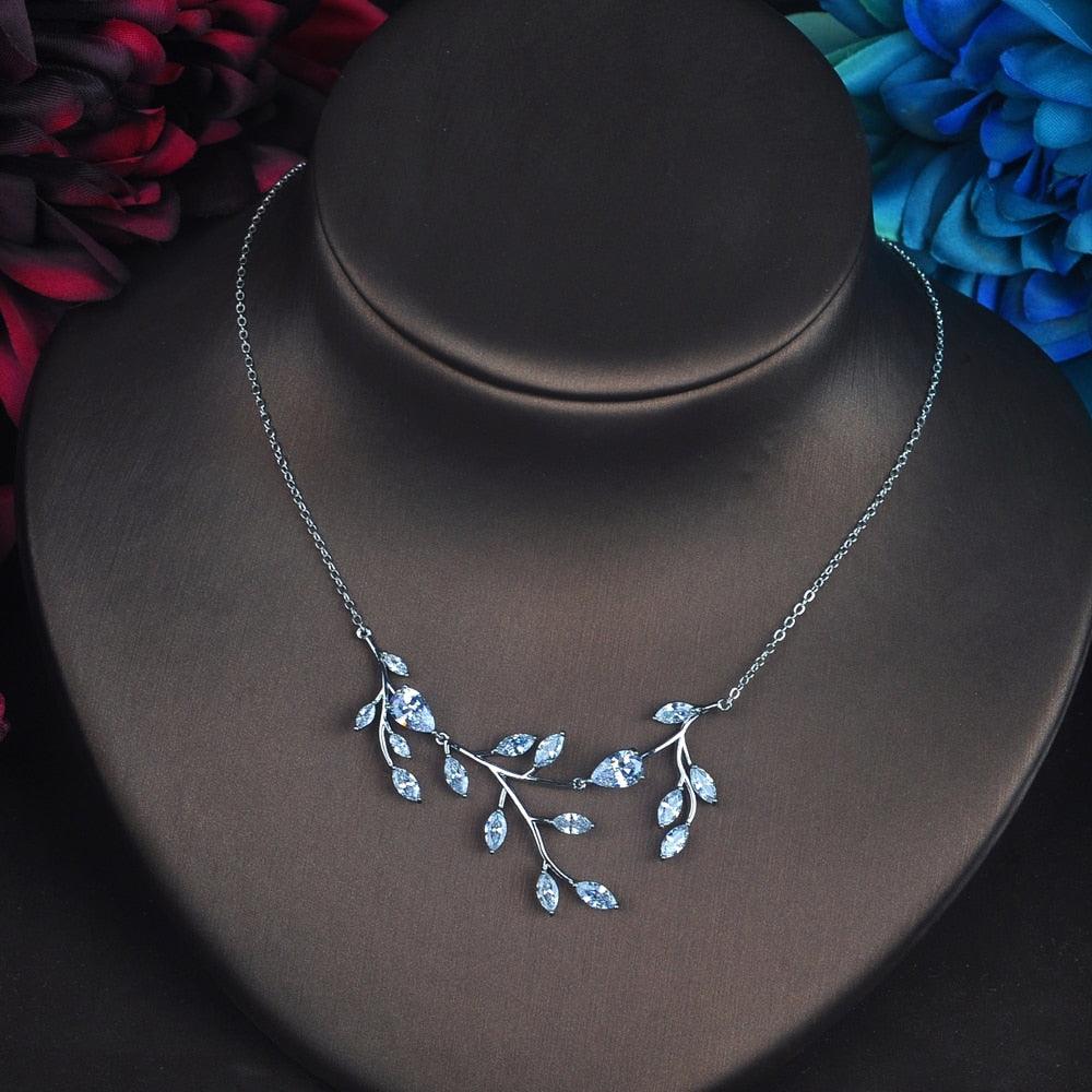 Elegant Leaf Shape Bridal Jewelry Sets - TeresaCollections