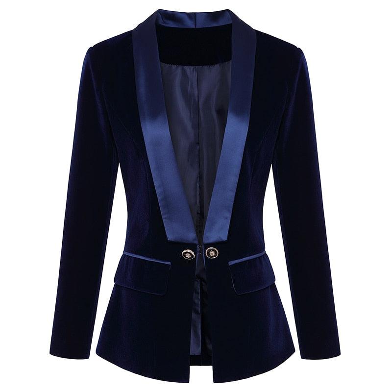 Tuxedo Velvet Blazer - TeresaCollections