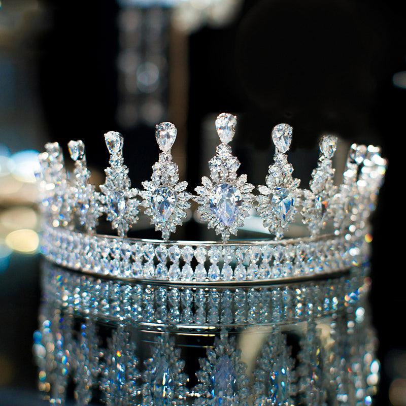 Crowns AAA CZ Copper Zircon Wedding Hair Jewelry Tiara - TeresaCollections