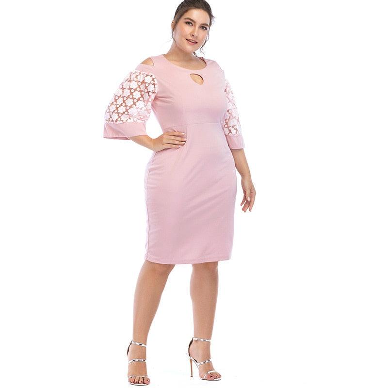 Pink Loose Waist Dress - TeresaCollections