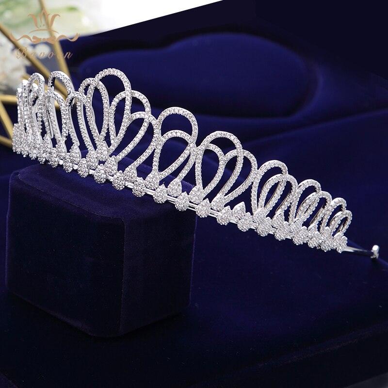 Interlocking Shinny Zircon Bridal Wedding Tiara - TeresaCollections