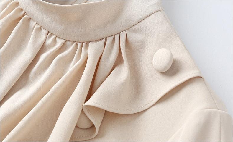 Sexy Asymmetrical Plus Size Vintage Ruffles Shirt Dress - TeresaCollections