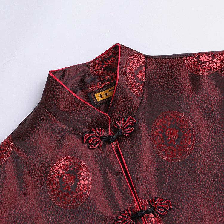 Traditional Men Chinese Cheongsam Pattern Suit Jacket - TeresaCollections